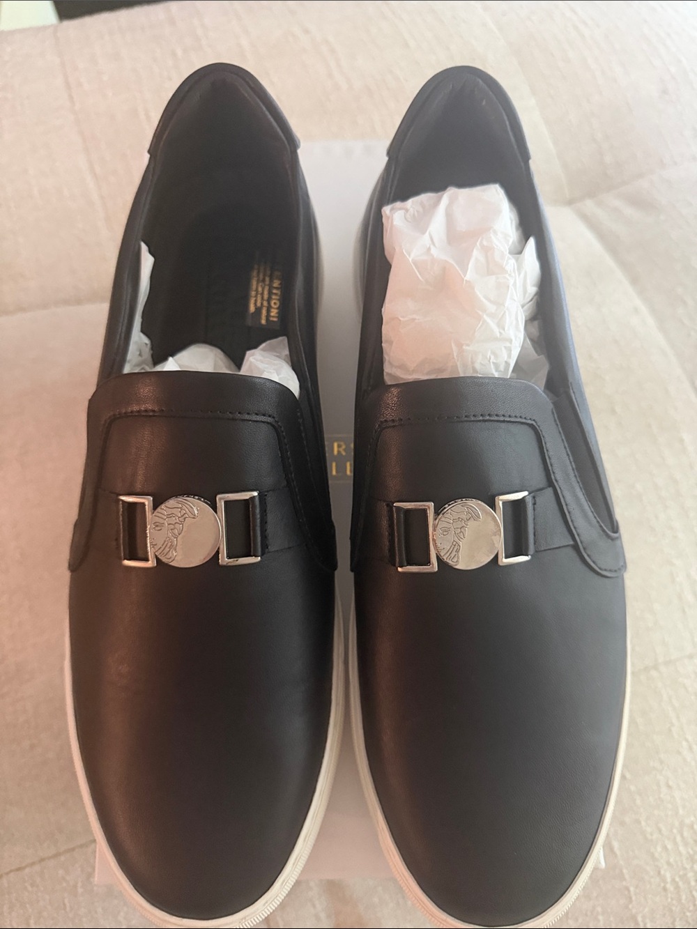 Versace Collection black sneaker white sole